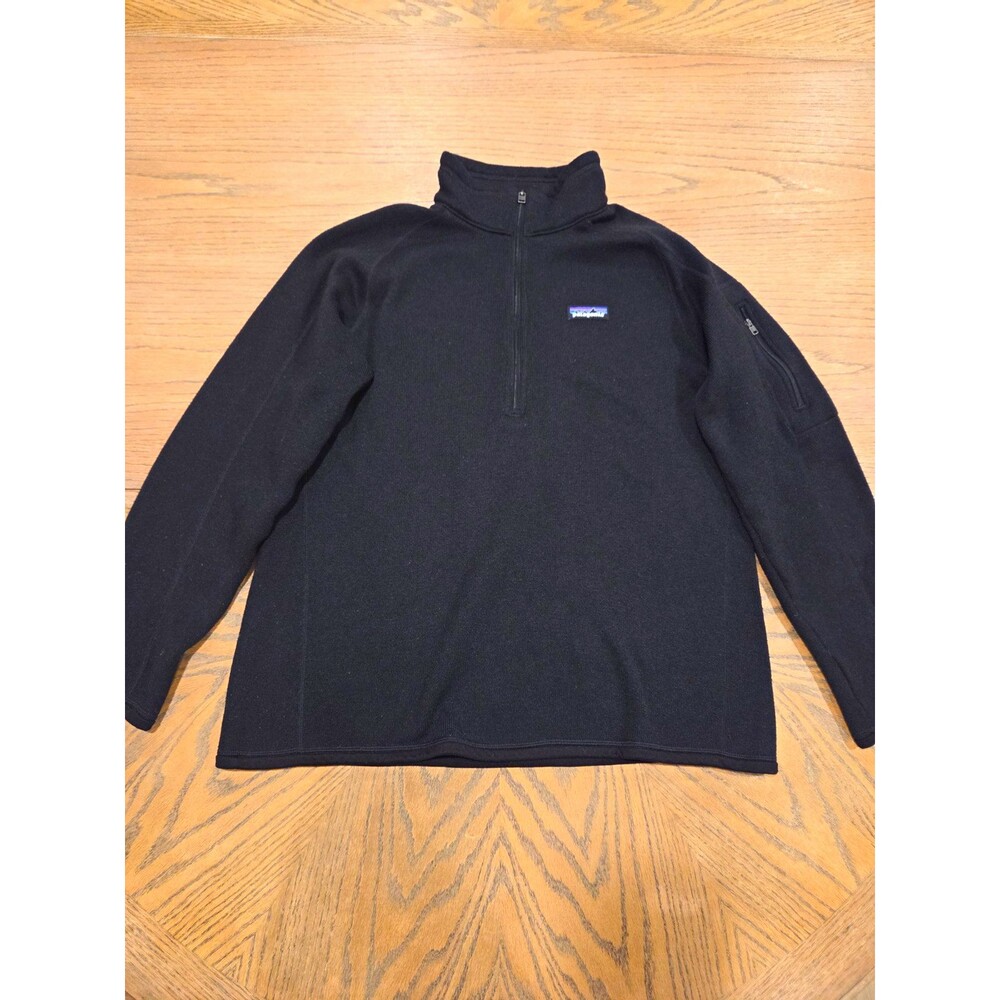 Patagonia Better Sweater Mens XL Black Quarter Zip Fleece Pullover Hiking